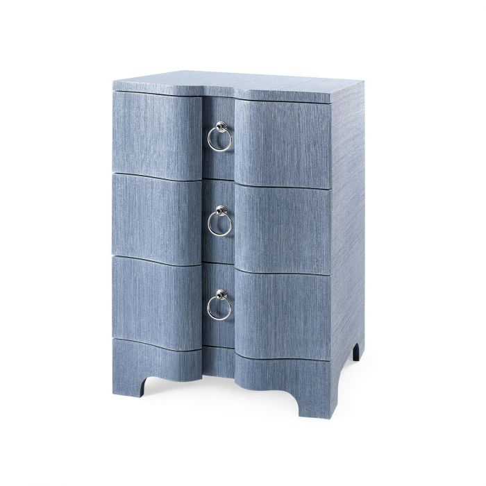 BARDOT 3-DRAWER SIDE TABLE, NAVY BLUE