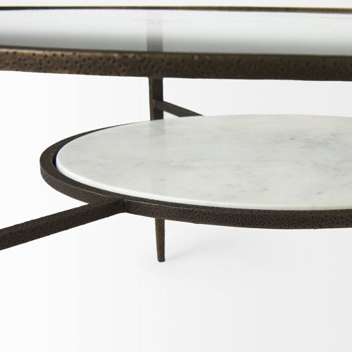 Felicity Marble Top Iron Coffee Table