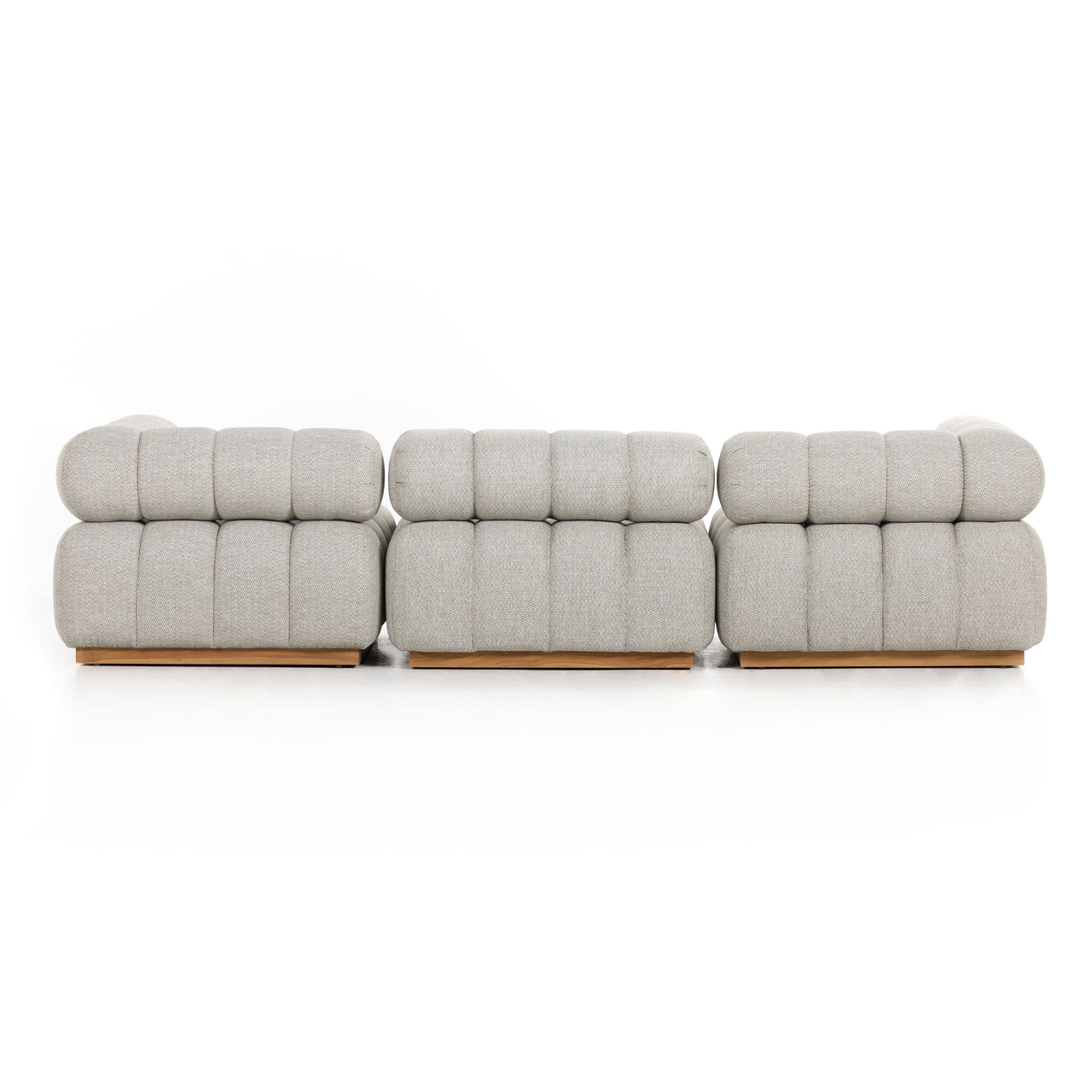 ROMA OUTDOOR 4PC SECTIONAL W/OTTOMAN-ROMA OUTDOOR 3PC SECTIONAL-ASH