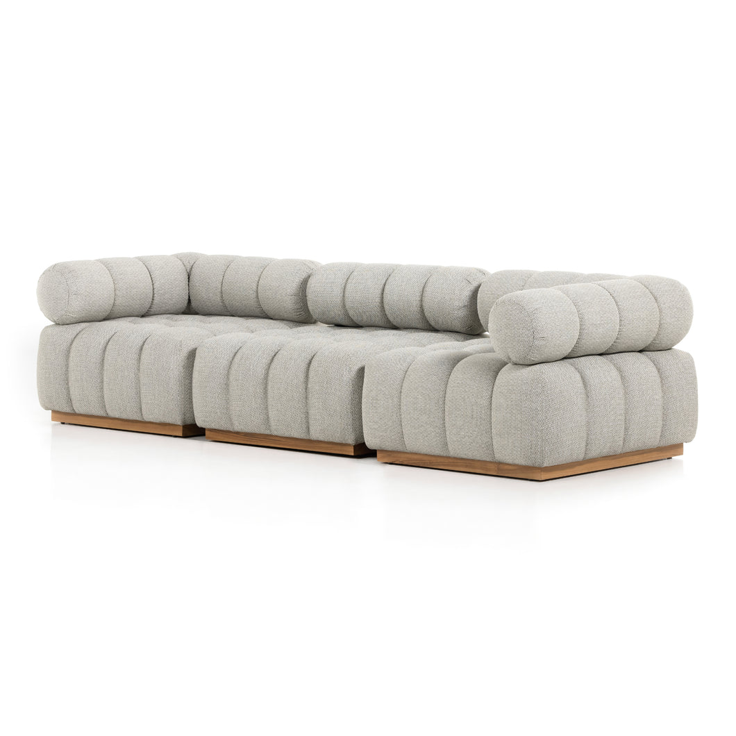 ROMA OUTDOOR 4PC SECTIONAL W/OTTOMAN-ROMA OUTDOOR 3PC SECTIONAL-ASH