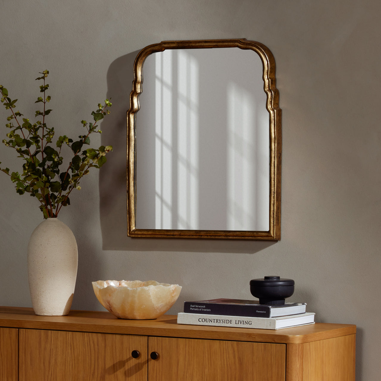 LOIRE MIRROR-ANTIQUED GOLD LEAF