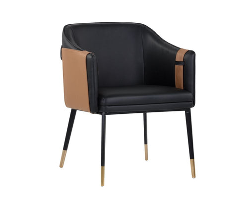 Carter Armchair - Napa Black / Napa Cognac